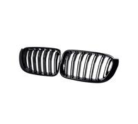 LUOWEINA Parrilla delantera, Compatible for X3, F25 2014-2016 X4 F26 2015-2017 Reemplazo de línea dual de parrilla Negro brillante Rejilla de parachoques delantera para coche