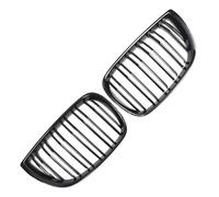 LUOWEINA Parrilla delantera de automóvil, Compatible for E81 E87 120d 120i 130i 2004-2006 Rejillas de doble listón ABS for automóvil Parrillas de carreras Rejilla negra brillante Rejilla de parachoque