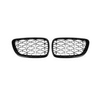 LUOWEINA Parrilla delantera de coche, Compatible for 2 Series F22 F23 F87 M2 2014-2019 Diamond Racing Grill Accesorios Rejilla de parachoques delantera para coche(Black Silver)