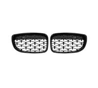 LUOWEINA Parrilla delantera del coche, Compatible for E81, E82 E87 E88 128I 130I 135I 1 Serie 2007-2011 Rejillas de diamante Parrilla de carreras Rejilla de parachoques delantera para coche(Black)
