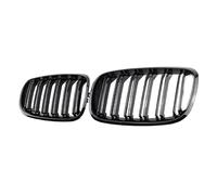 LUOWEINA Rejilla de parachoques de coche, Compatible for X5 X6 E70 E71 2008-2013 Parrillas brillantes for automóvil Parrilla frontal negra brillante Rejillas de doble listón Rejilla de parachoques del