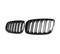 LUOWEINA Rejilla de parachoques de coche, Compatible for X5 X6 E70 E71 2008-2013 Parrillas brillantes for automóvil Parrilla frontal negra brillante Rejillas de doble listón Rejilla de parachoques del