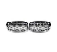 LUOWEINA Rejilla de parachoques delantero de coche, Compatible for E90 E91 318i 320i 325i 328i 2009-2012 Diamond Grills Racing Grill Auto Styling Rejilla de parachoques delantera para coche(All Silver