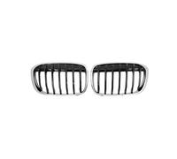 LUOWEINA Rejilla de parachoques delantero de coche, Compatible for X1 F48 F49 2016-2019, marco plateado, parrilla de núcleo negro, parrillas de carreras cromadas ABS for automóvil Rejilla de parachoqu