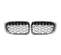 LUOWEINA Rejilla de parachoques delantero de coche de diamante, parrillas de carreras, parrilla Compatible for X3 X4 F25 F26 2014-2017 Rejilla de parachoques delantera para coche(Silver)