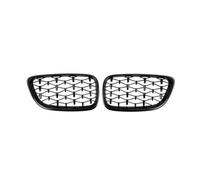 LUOWEINA Rejilla delantera de coche, Compatible for 2 Series F22 F23 F87 M2 2014-2019 Accesorios Diamond Racing Grill Grills Rejilla de parachoques delantera para coche(Gloss Black)