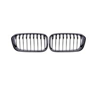 LUOWEINA Rejilla delantera for capó, Compatible for rejillas Serie 1 F20 F21 2015-2017, marco de rejilla de listón único, rejilla de valla negra brillante Rejilla de parachoques delantera para coche