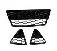 LUOWEINA Rejilla inferior del parachoques delantero del coche de 3 uds, Compatible for Ford, Focus 2012-2014, parrillas de panal Rejilla de parachoques delantera para coche