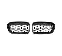LUOWEINA Rejillas de parachoques delantero de coche, Compatible for 1 serie F20 F21 2015-2017 Racing Grill Diamond Grills Grill Accesorios Rejilla de parachoques delantera para coche(Black)