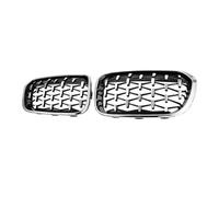 LUOWEINA Rejillas de parachoques delantero de coche, Compatible for 1 serie F20 F21 2015-2017 Racing Grill Diamond Grills Grill Accesorios Rejilla de parachoques delantera para coche(Silver)