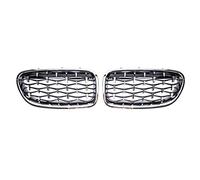LUOWEINA Rejillas de parrilla de parachoques delantero de coche, rejilla de carreras estilo diamante Compatible for 5 Series F10 F11 F18 520 523 525 530i M5 2010-2017 Rejilla de parachoques delantera