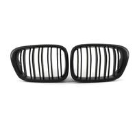 LUOWEINA Rejillas de parrilla delantera for capó de coche de doble línea, parrilla de carreras Compatible for E39 5 Series 525 528 1999-2003 Rejilla de parachoques delantera para coche(Matte Black)