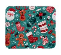 Luoweisi Alfombrilla de ratón de Papá Noel con diseño de reno de jengibre de 25 x 21 cm, alfombrilla de ratón ultrafina con base antideslizante para computadora, juegos, laptop, uso en la oficina en