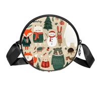 Luoweisi Bolsos cruzados de Navidad de Santa Claus para mujer, bolso cruzado de moda, bolso de hombro redondo, Multicolor 8, Talla única