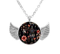 Luoweisi Collar de alas de ángel con jirafas, girasol, colgante de aleación de zinc, regalo de joyería para hombres y mujeres, talla única, Aleación de aluminio, No es una piedra preciosa
