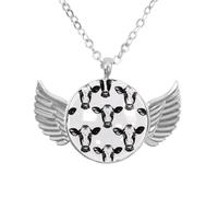 Luoweisi Collar de alas de ángel con jirafas, girasol, colgante de aleación de zinc, regalo de joyería para hombres y mujeres, talla única, Aleación de aluminio, No es una piedra preciosa