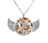 Luoweisi Collar de alas de ángel con jirafas, girasol, colgante de aleación de zinc, regalo de joyería para hombres y mujeres, talla única, Aleación de aluminio, No es una piedra preciosa