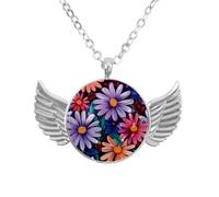 Luoweisi Collar de alas de ángel con jirafas, joyería de aleación de aluminio para hombres y mujeres, talla única, Aleación de aluminio, No es una piedra preciosa