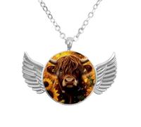 Luoweisi Collar de alas de ángel con planetas del espacio exterior, aleación de zinc, regalo de joyería para hombres y mujeres, talla única, Aleación de aluminio, No es una piedra preciosa