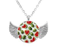 Luoweisi Collar de alas de ángel con sandías, aleación de zinc, regalo de joyería para hombres y mujeres