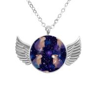Luoweisi Collar de alas de ángel con sandías capibara, aleación de aluminio, regalo para hombres y mujeres, talla única, Aleación de aluminio, No es una piedra preciosa