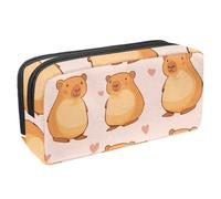 Luoweisi Estuche para lápices de gran capacidad, organizador de artículos de papelería, bolsa multifuncional para almacenamiento de suministros de oficina, Daisy Capybaras, Multicolor 3,