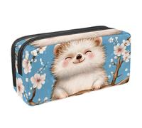 Luoweisi Estuche para lápices de gran capacidad, organizador de artículos de papelería, bolsa multifuncional para almacenamiento de suministros de oficina, erizo de cerezo en flor, Multicolor 2,