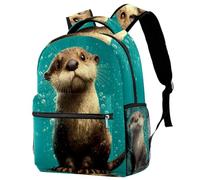 Luoweisi Otter Ocean - Mochila escolar ligera para niños y niñas, mochila informal para viajes, deportes, Multicolor 2, M, Casual