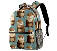 Luoweisi Otter Ocean - Mochila escolar ligera para niños y niñas, mochila informal para viajes, deportes, Multicolor 4, M, Casual