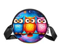 Luoweisi Purple Bats - Bolsos cruzados para mujer, bolso cruzado de moda para mujer, bolso de hombro redondo, Multicolor 12, Talla única