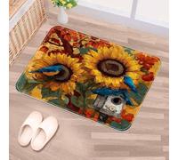 Luoweisi Tapete de puerta de girasol con diseño de hojas de arce, 50 x 80 cm, antideslizante, lavable a máquina, tapete para puerta de perro, tapete de entrada súper absorbente para puerta delantera