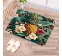 Luoweisi Tapete para puerta con diseño de piña tropical, 50 x 80 cm, antideslizante, lavable a máquina, tapete para puerta de perro, tapete de entrada súper absorbente para puerta delantera, puerta