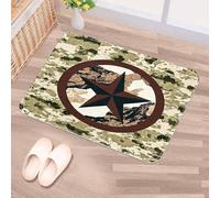 Luoweisi Western Star - Tapete de madera rústica para puerta, 50 x 80 cm, antideslizante, lavable a máquina, tapete para puerta de perro, tapete de entrada súper absorbente para puerta delantera