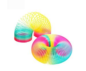 LUOXIAQIFEI Magic Spring Resortes de Arco Iris para diversión y artículos de Fiesta (Forma Redonda)