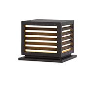 LUOYAOB Farol Pie Sobremuro Exterior Pilares de jardín cuadrados Lámpara de poste impermeable de exterior Lámpara de Columna Simple Moderna Villa Valla Puerta Calle Farol Mesa Luz Hogar(Size:30cm)