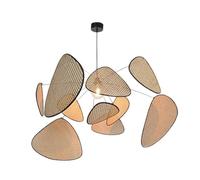 LUOYAOB Lámpara colgante de bambú tejida a mano de estilo rural, luces colgantes creativas modernas, isla de cocina, minimalismo, iluminación interior, decoración, lámpara colgante(80cm/31.5 ″)