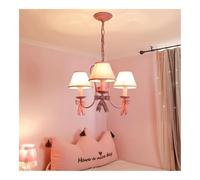 LUOYAOB Lámpara colgante nórdica moderna resina rosa princesa con detalles lazo, pantalla tela, cuerpo hierro, for dormitorio, sala estar, entrada y pasillo.(3 Lights)