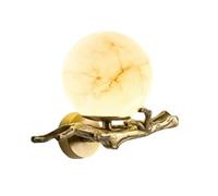 LUOYAOB Modern Branch Design Gold Wall Lamp Natural Alabaster Stone Marble Wall Sconce Wall Light Fixture for Bedroom Living Room Hallway Bathroom