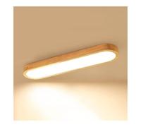 LUOYAOB Modern Wood Oval Flush Mount Ceiling Light Fixture Flushmount Contemporary Linear Dimmable Wooden Ceiling Lamp for Bedroom Living Room Kitchen Hallway(Netural white,90CM)