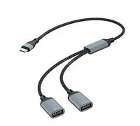 Luoyiyuan Adaptador divisor USB C a doble USB A 2.0, concentradores multipuertos para laptop, tablet, teléfono, consolas de juegos, carga segura