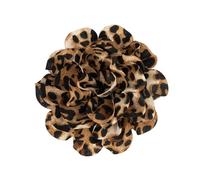 Luoyiyuan Broche de flores con estampado de leopardo para mujeres de moda, clip de pico de pato hecho a mano, Talla única, como se describe, como se describe