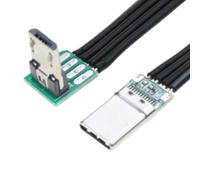 Luoyiyuan Cable FPC corto USBC plano de cinta fina USB tipo C de 90 grados a microUSB para datos y carga