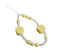 Luoyiyuan Cadena de teléfono con cuentas hecha a mano con colgante para teléfono celular, llavero de moda para mujer