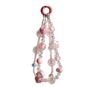 Luoyiyuan Cadena de teléfono con cuentas hecha a mano con colgante para teléfono celular, llavero de moda para mujer