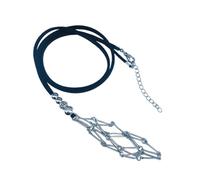 Luoyiyuan Collar con colgante de piedra de cristal vacío, ajustable, cadena de jaula natural, colgante de malla, regalo, L, como se describe, como se describe