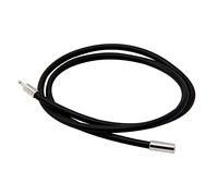 Luoyiyuan Collar de cuerda de goma con cierre de acero inoxidable negro de 3 mm, cadenas de collar de 18 pulgadas para hacer joyas