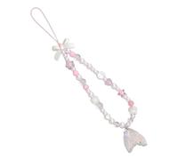 Luoyiyuan Correa de muñeca estética para teléfono, llavero hecho a mano con cuentas para teléfono para mujeres y niñas