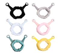 Luoyiyuan Diadema de felpa para mujer, divertida caricatura, caracol, antena, ojos, elástico, color de cabello, turbante de maquillaje