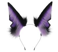Luoyiyuan Diadema realista con orejas de lobo para mujer, festivales de música, maquillaje, para Pascua, carnavales, cosplay, accesorios para el cabello
