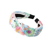 Luoyiyuan Diadema suave para mujer, diseño floral, exquisita diadema tejida a mano, diadema para el pelo para vacaciones
